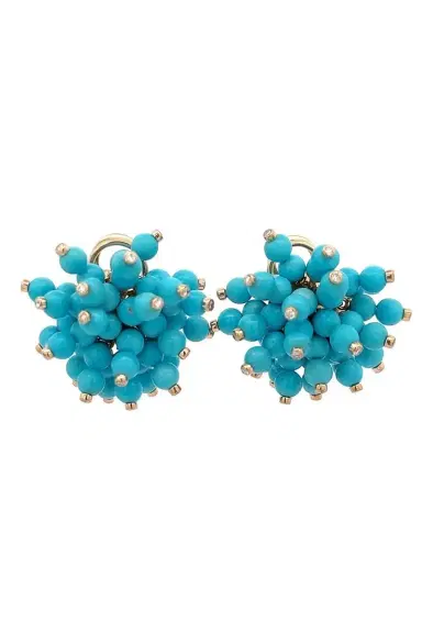 ALETTO BROTHERS Sleeping Beauty Turquoise Diamond Frizzante Earrings | Thumbnail 1 ALETTO BROTHERS Sleeping Beauty Turquoise Diamond Frizzante Earrings | Thumbnail 1