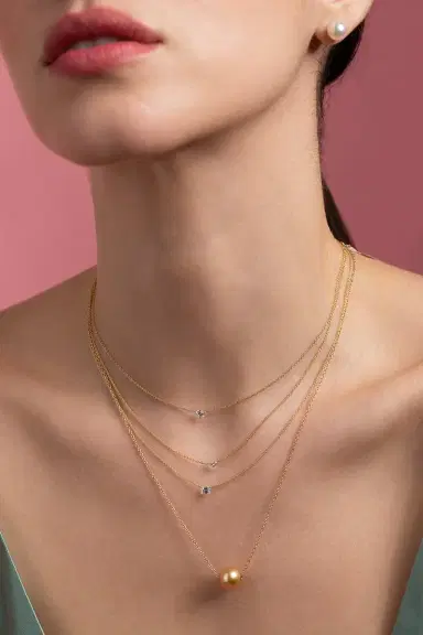 BAGGINS Sliding Golden South Sea Pearl Necklace | Thumbnail 2 BAGGINS Sliding Golden South Sea Pearl Necklace | Thumbnail 2