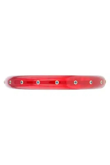 MARK DAVIS Small Blue Sapphire Red Bakelite Bangle | Thumbnail 1 MARK DAVIS Small Blue Sapphire Red Bakelite Bangle | Thumbnail 1