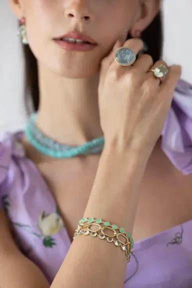 IRENE NEUWIRTH JEWELRY Small Classic Chrysoprase Link Bracelet | Thumbnail 2 IRENE NEUWIRTH JEWELRY Small Classic Chrysoprase Link Bracelet | Thumbnail 2