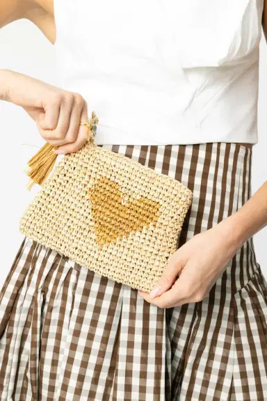 AERIN LAUDER Small Heart Zip Pouch | Thumbnail 3 AERIN LAUDER Small Heart Zip Pouch | Thumbnail 3