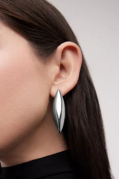 Jennifer Fisher Small Puffy Dagger Earrings - Silver | Thumbnail 2 Jennifer Fisher Small Puffy Dagger Earrings - Silver | Thumbnail 2