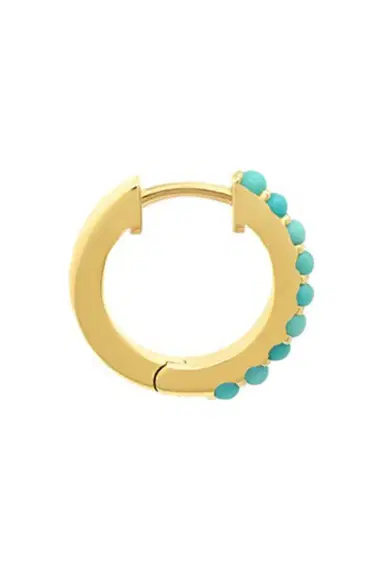 Jennifer Meyer Small Turquoise Huggie Earrings | Thumbnail 4 Jennifer Meyer Small Turquoise Huggie Earrings | Thumbnail 4