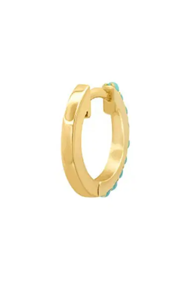 Jennifer Meyer Small Turquoise Huggie Earrings | Thumbnail 5 Jennifer Meyer Small Turquoise Huggie Earrings | Thumbnail 5