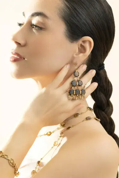 Coomi Smokey Quartz Triangle Drop Earrings | Thumbnail 2 Coomi Smokey Quartz Triangle Drop Earrings | Thumbnail 2