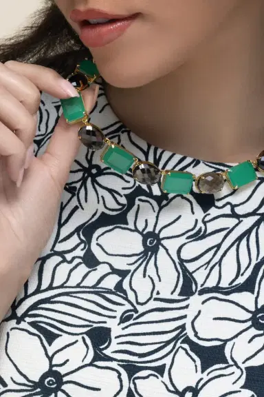 BOUNKIT JEWELRY Smoky Green Quartz Rhea Necklace | Thumbnail 2 BOUNKIT JEWELRY Smoky Green Quartz Rhea Necklace | Thumbnail 2