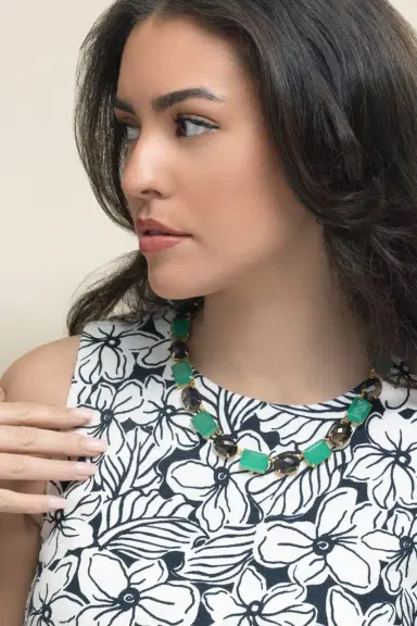 BOUNKIT JEWELRY Smoky Green Quartz Rhea Necklace | Thumbnail 4 BOUNKIT JEWELRY Smoky Green Quartz Rhea Necklace | Thumbnail 4
