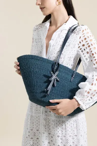 POOLSIDE The East West Charm Tote - All Navy | Thumbnail 3 POOLSIDE The East West Charm Tote - All Navy | Thumbnail 3
