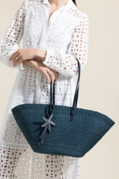 POOLSIDE The East West Charm Tote - All Navy | Thumbnail 4 POOLSIDE The East West Charm Tote - All Navy | Thumbnail 4