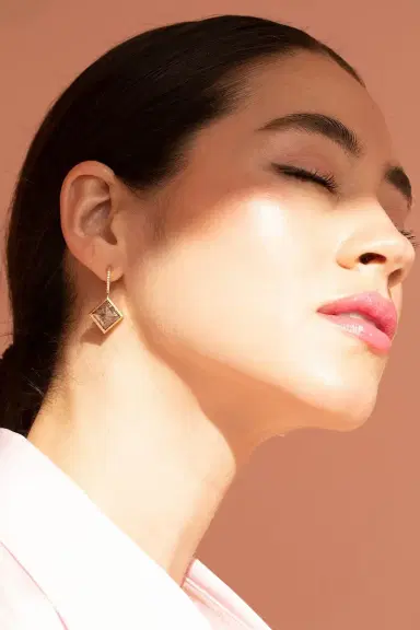 WITH LOVE The Rustic Diamond Drop Earrings | Thumbnail 2 WITH LOVE The Rustic Diamond Drop Earrings | Thumbnail 2