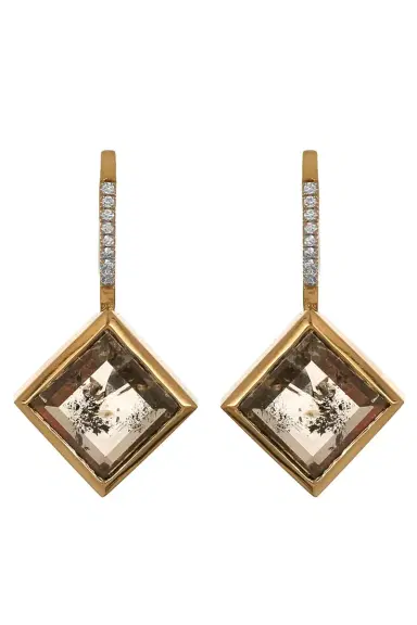WITH LOVE The Rustic Diamond Drop Earrings | Thumbnail 1 WITH LOVE The Rustic Diamond Drop Earrings | Thumbnail 1