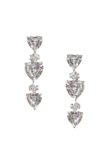 FANTASIA by DESERIO Three Heart Drop Earrings | Thumbnail 1 FANTASIA by DESERIO Three Heart Drop Earrings | Thumbnail 1