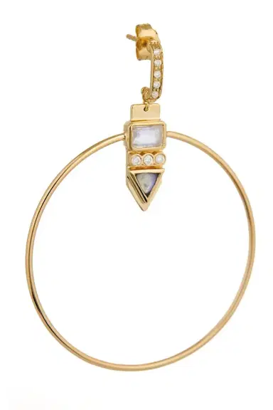 CELINE DAOUST Totem Moonstone Single Hoop Earring | Thumbnail 1 CELINE DAOUST Totem Moonstone Single Hoop Earring | Thumbnail 1