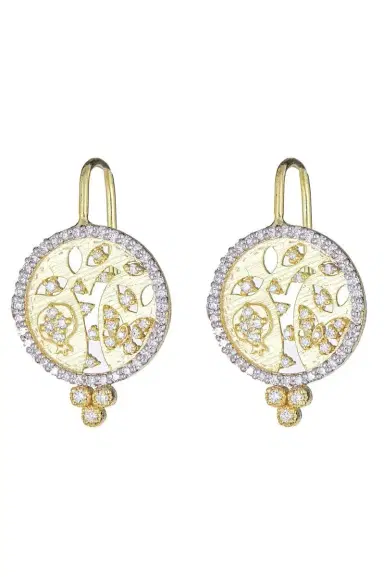 TANYA FARAH Tree of Life Cutout Diamond Earrings | Thumbnail 1 TANYA FARAH Tree of Life Cutout Diamond Earrings | Thumbnail 1