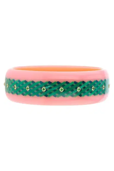 MARK DAVIS Tsavorite Garnet Pink Green Bakelite Bangle | Thumbnail 1 MARK DAVIS Tsavorite Garnet Pink Green Bakelite Bangle | Thumbnail 1