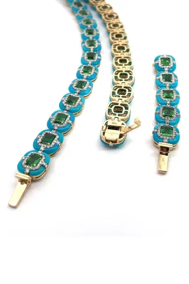 STEFERE Tsavorite Turquoise Diamond Necklace | Thumbnail 1 STEFERE Tsavorite Turquoise Diamond Necklace | Thumbnail 1