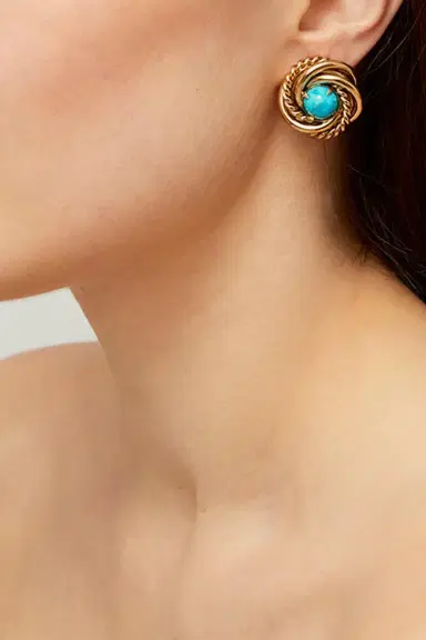 Gas Bijoux Turquoise Atika Stud Earrings | Thumbnail 2 Gas Bijoux Turquoise Atika Stud Earrings | Thumbnail 2
