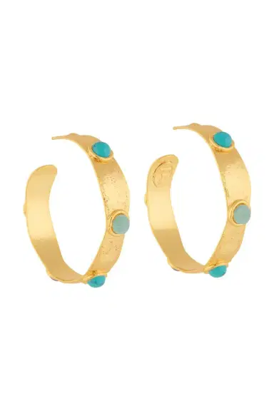 Sylvia Toledano Turquoise Bianca Hoop Earrings | Thumbnail 1 Sylvia Toledano Turquoise Bianca Hoop Earrings | Thumbnail 1