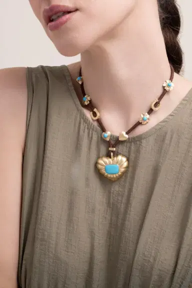 IRENE NEUWIRTH JEWELRY Turquoise Charms Leather Necklace | Thumbnail 2 IRENE NEUWIRTH JEWELRY Turquoise Charms Leather Necklace | Thumbnail 2