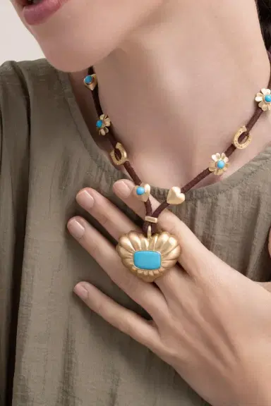 IRENE NEUWIRTH JEWELRY Turquoise Charms Leather Necklace | Thumbnail 3 IRENE NEUWIRTH JEWELRY Turquoise Charms Leather Necklace | Thumbnail 3