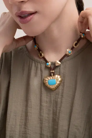 IRENE NEUWIRTH JEWELRY Turquoise Charms Leather Necklace | Thumbnail 4 IRENE NEUWIRTH JEWELRY Turquoise Charms Leather Necklace | Thumbnail 4