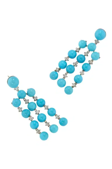 IRENE NEUWIRTH JEWELRY Turquoise Gumball Fringe Earrings | Thumbnail 1 IRENE NEUWIRTH JEWELRY Turquoise Gumball Fringe Earrings | Thumbnail 1