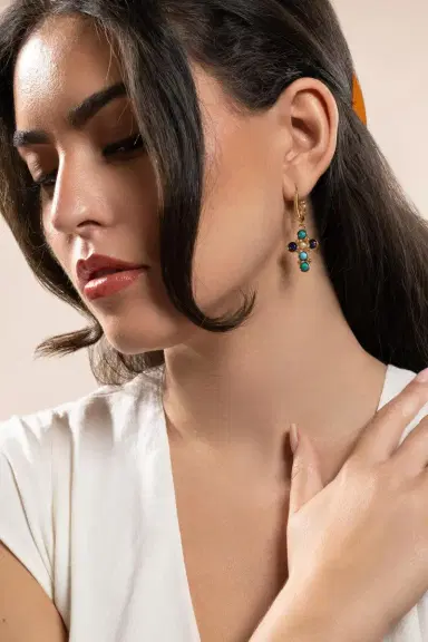 Gas Bijoux Turquoise Lapis Tao Cruzita Earrings | Thumbnail 4 Gas Bijoux Turquoise Lapis Tao Cruzita Earrings | Thumbnail 4