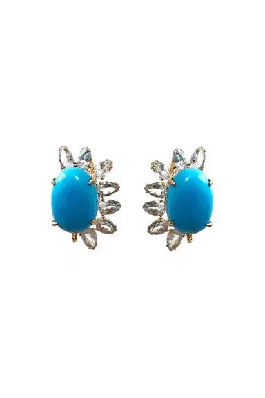 BOUNKIT JEWELRY Turquoise Pearl Drop Earrings | Thumbnail 3 BOUNKIT JEWELRY Turquoise Pearl Drop Earrings | Thumbnail 3