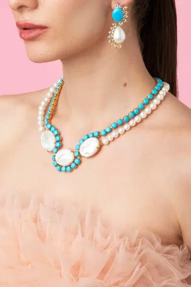 BOUNKIT JEWELRY Turquoise Pearl Krista Necklace | Thumbnail 2 BOUNKIT JEWELRY Turquoise Pearl Krista Necklace | Thumbnail 2