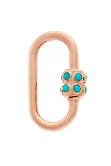 Marla Aaron Turquoise Stoned Medium Lock | Thumbnail 1 Marla Aaron Turquoise Stoned Medium Lock | Thumbnail 1