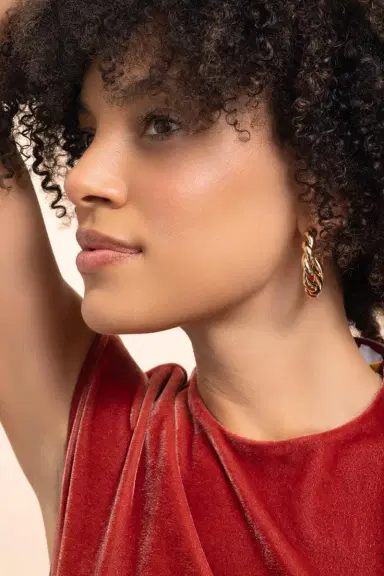 Jennifer Fisher Twisted Lilly Mini Hoop Earrings - 1in | Thumbnail 3 Jennifer Fisher Twisted Lilly Mini Hoop Earrings - 1in | Thumbnail 3