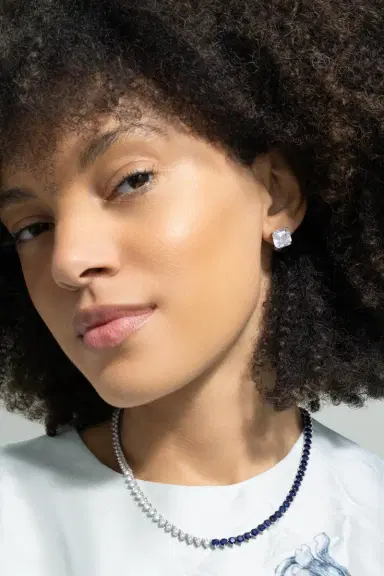 FANTASIA by DESERIO White Clip Stud Earrings | Thumbnail 4 FANTASIA by DESERIO White Clip Stud Earrings | Thumbnail 4