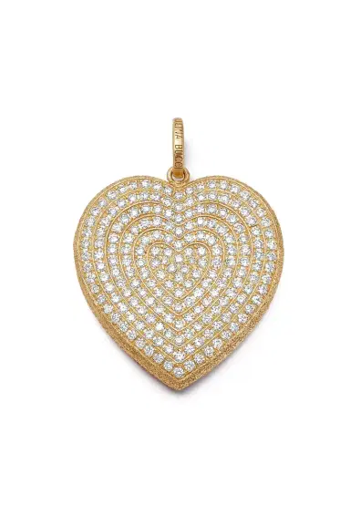 Carolina Bucci White Diamond Pavé Cuore Pendant | Thumbnail 1 Carolina Bucci White Diamond Pavé Cuore Pendant | Thumbnail 1