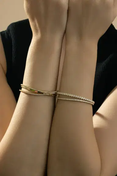 ROBERTO DEMEGLIO White Diamond Stretch Extensible Tennis Bracelet | Thumbnail 3 ROBERTO DEMEGLIO White Diamond Stretch Extensible Tennis Bracelet | Thumbnail 3