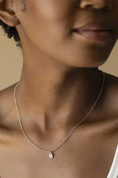 Anita Ko White Gold Small Palm Leaf Baguette Necklace | Thumbnail 2 Anita Ko White Gold Small Palm Leaf Baguette Necklace | Thumbnail 2