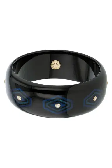 MARK DAVIS White Topaz Black Bakelite Bangle | Thumbnail 5 MARK DAVIS White Topaz Black Bakelite Bangle | Thumbnail 5