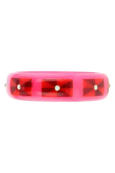 MARK DAVIS White Topaz Pink Red Bakelite Bangle | Thumbnail 1 MARK DAVIS White Topaz Pink Red Bakelite Bangle | Thumbnail 1
