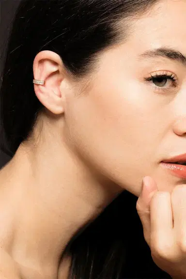 Anita Ko Yellow Gold Double Row Diamond Ear Cuff | Thumbnail 2 Anita Ko Yellow Gold Double Row Diamond Ear Cuff | Thumbnail 2