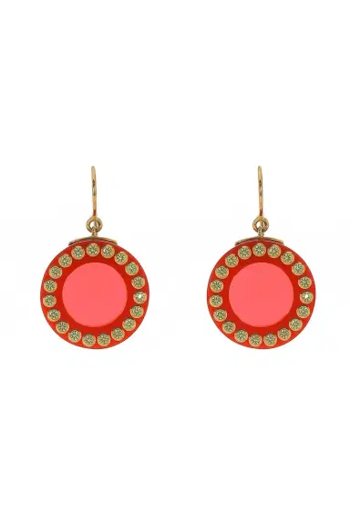 MARK DAVIS Yellow Sapphire Red Bakelite Earrings | Thumbnail 1 MARK DAVIS Yellow Sapphire Red Bakelite Earrings | Thumbnail 1