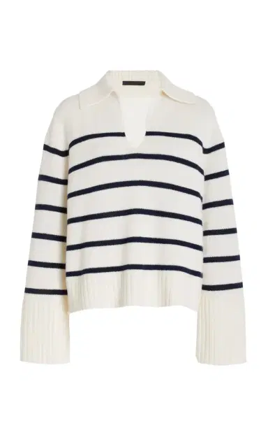 Jenni Kayne Frances Cashmere Polo Sweater | Thumbnail 1 Jenni Kayne Frances Cashmere Polo Sweater | Thumbnail 1