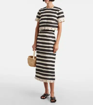 Zimmermann Rebellion striped linen crop top | Thumbnail 3 Zimmermann Rebellion striped linen crop top | Thumbnail 3