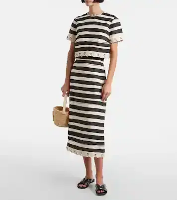 Zimmermann Rebellion striped linen crop top | Thumbnail 8 Zimmermann Rebellion striped linen crop top | Thumbnail 8
