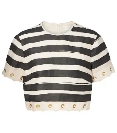 Zimmermann Rebellion striped linen crop top | Thumbnail 1 Zimmermann Rebellion striped linen crop top | Thumbnail 1