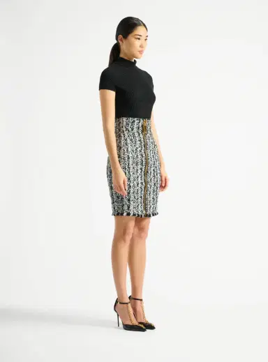 Balmain Zipped two-tone tweed skirt | Thumbnail 3 Balmain Zipped two-tone tweed skirt | Thumbnail 3