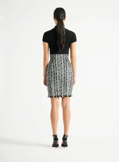 Balmain Zipped two-tone tweed skirt | Thumbnail 4 Balmain Zipped two-tone tweed skirt | Thumbnail 4