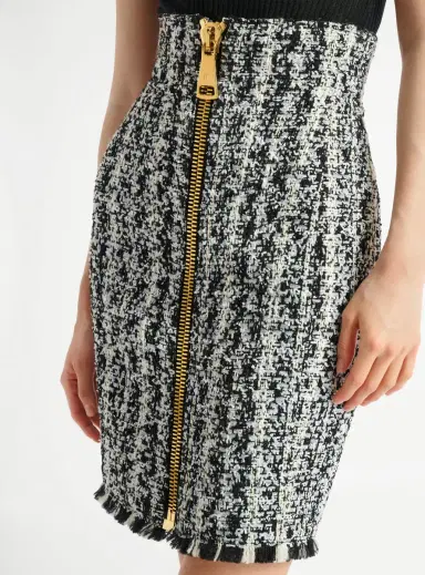 Balmain Zipped two-tone tweed skirt | Thumbnail 5 Balmain Zipped two-tone tweed skirt | Thumbnail 5
