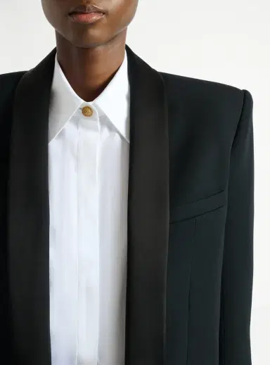 Balmain Cropped grain de poudre jacket | Thumbnail 4 Balmain Cropped grain de poudre jacket | Thumbnail 4