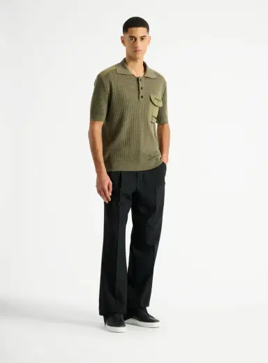 Balmain Vintage Utility ribbed knit polo | Thumbnail 2 Balmain Vintage Utility ribbed knit polo | Thumbnail 2