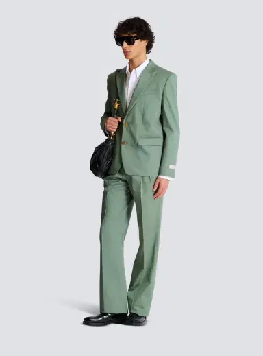 Balmain Pleated cotton trousers | Thumbnail 2 Balmain Pleated cotton trousers | Thumbnail 2
