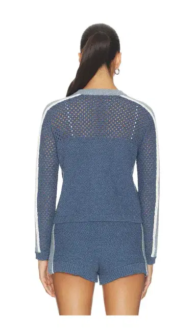 Central Park West Raya Mixed Stitch Zip Cardi | Thumbnail 3 Central Park West Raya Mixed Stitch Zip Cardi | Thumbnail 3
